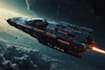 illustrate a sci fi spaceship