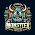 make a create unique monster mascot logo with t shirt design