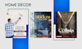 design home decor social media posts and instagram graphics