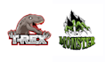 design halloween monster dinosaur logo and vector illustration