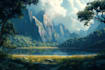 digitally paint fantasy landscape