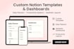 create customized aesthetic notion template, daily planner and notion dashboard