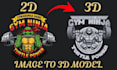 convert 2d to 3d, image into printable stl file logo design 3d printing