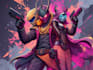 design cyberpunk and fantasy character splash art