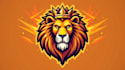 make eye catching king lion head mascot logo design