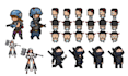 2d pixel art sprite sheet game asset animation, tileset map enviroment level