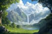 make a fantasy landscape, illustration