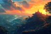 draw fantasy environment, landscape illustrations