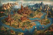 do fantasy map illustration isometric map