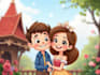 draw cartoon disney couple portrait