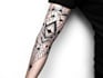 create sleeve tattoo design in geometric style