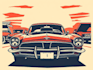 retro automotive tshirt, car show design
