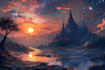 design fantasy background and landscape