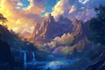 create a fantasy landscapes and scenery art