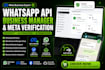 set up whatsapp API, business manager and meta verification