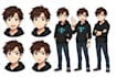design custom 2d character of your like with multiple poses