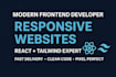 build responsive custom websites with react, node, tailwind