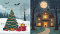 draw christmas and halloween illustrations