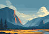 illustrate beautiful flat landscape illustration art