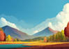 illustrate beautiful flat landscape illustration art