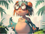 draw a cute and funny cartoon illustration