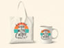do creative tote bag and coffee mug design