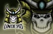 create unique skull warrior mascot esport logo