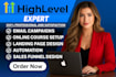build gohighlevel sales funnel, go high level landing page, ghl website expert