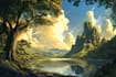draw a fantasy landscape illustrations