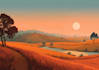 illustrate beautiful flat landscape illustration art