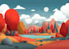 illustrate beautiful flat landscape illustration art