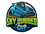design creative rubber tracks logo with satisfaction guaranteed