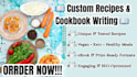 create custom food recipes and write professional cookbooks