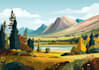 illustrate beautiful flat landscape illustration art