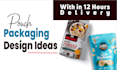 do product packaging design, box dieline, label, and pouch