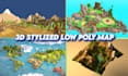design stylized lowpoly map, ps1 building map, 3d environment map for games