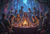 design a dnd party art and group art