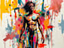 design abstract digital collage art, photo collage