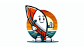 design super beautiful flat wind surfing logo just for you