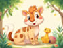 create flat animal cartoon illustration