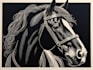draw a portrait drawing in linocut illustration