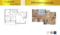 draft 2d floor plan with colors
