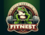 create retro fitness frog mascot logo