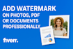 add watermark on photos or PDF book