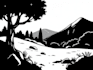 draw simple black and white illustration