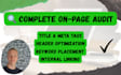do expert on page SEO analysis and optimization for your website