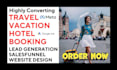 generate travel tourism tour booking vacation trip planner website sales funnel