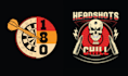 make retro skull dart game grim reaper logo