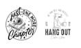 make retro hand drawn coffee cup drink logo