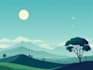 draw a flat vector landscape illustration